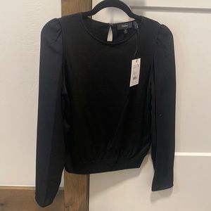 NWT Theory Black Long-sleeve Silk blend top S